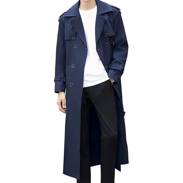 JEKE-DG Men's Single-Breasted Wool Hooded Coat Casual Mid-Long