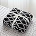 MOMA 100% Cotton Black Cable Knit Throw Blanket for Couch Bed Sofa Chair, Black White Stripe Reversible Decorative Knitted Blankets,51