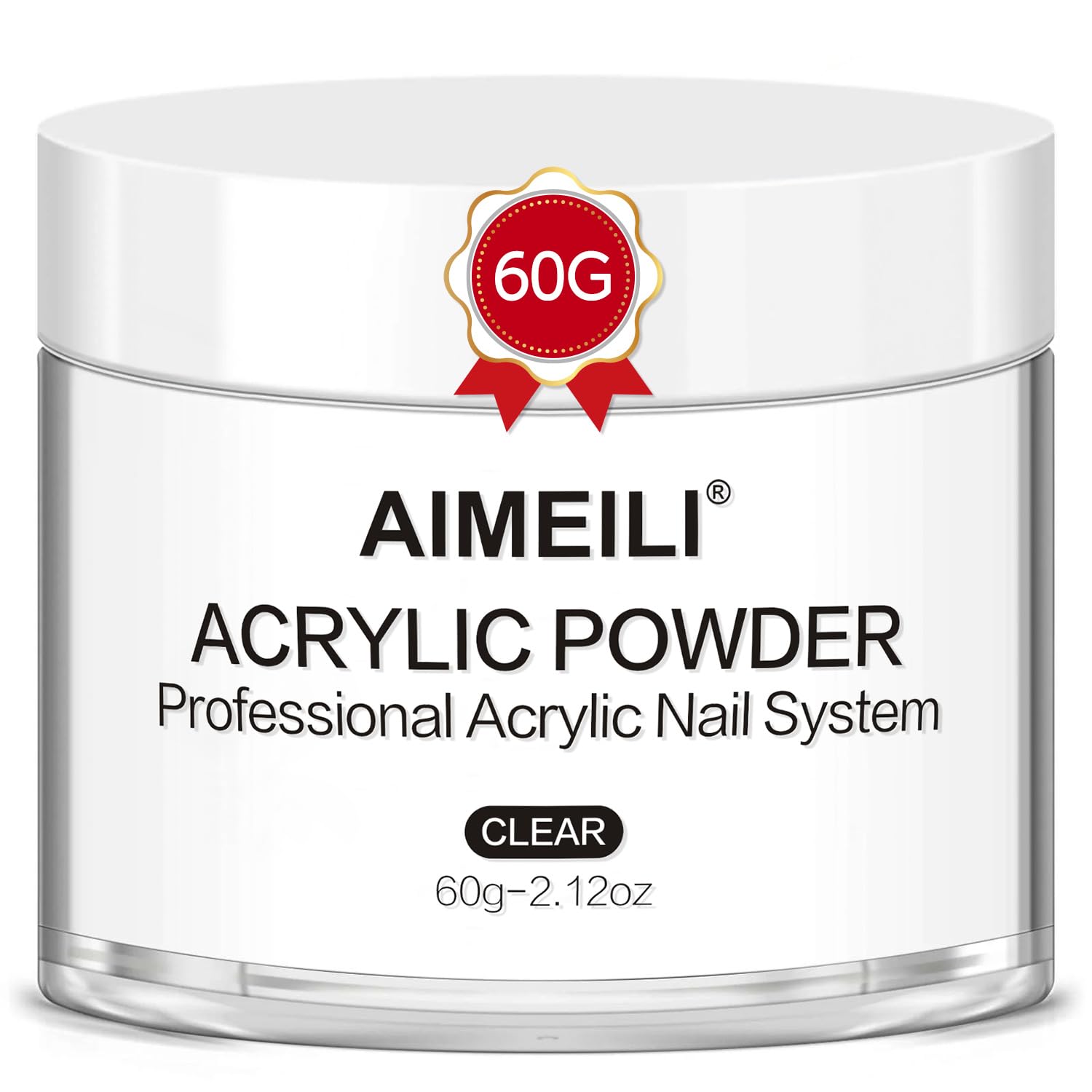 AIMEILI Clear Acrylic Powder - Acrylic Nail Powder for Extension, No Lamp Needed, 60g