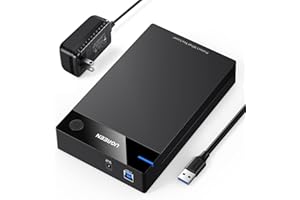 UGREEN External Hard Drive Enclosure for 3.5 2.5 Inch SATA SSD HDD USB 3.0 to SATA III Hard Drive Case with UASP 12V Power Adapter Compatible with WD Seagate Toshiba Samsung Hitachi PS5 Xbox