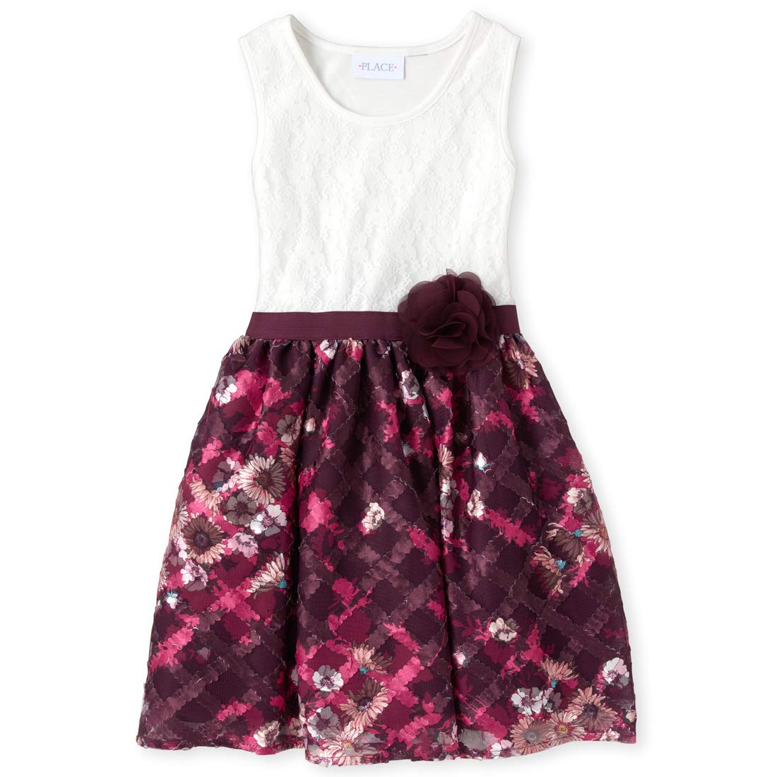 round neck printed skater dress