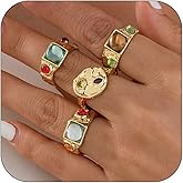 KPYSWVM Chunky Gold Rings for Women Baroque Pearl Stackable Rings Set Stackable Silver Ring Set Knuckle Ring Chunky Jewelry