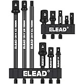 11-Piece Impact Socket Adapter Set, 1/4-Inch Hex Shank, 1/4" 3/8" 1/2" Impact Socket Driver Set, Drill Sockets Extension Bit, Sockets Driver Adapter, Drill Extension with Holder