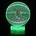 3D Optical Illusion Smart 7 Colors Night Light Table Desk Lamp with USB Power Cable for Rocket Fans Gift