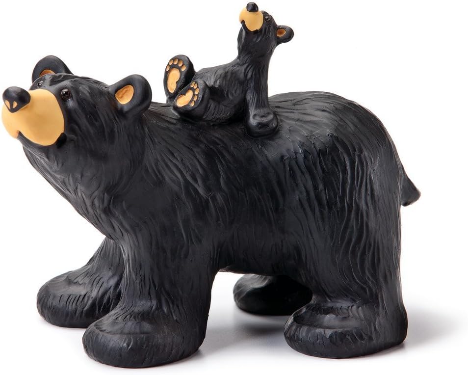 DEMDACO Riding Bearback Black Bear 5 x 6.5 Hand-cast Resin Figurine Sculpture