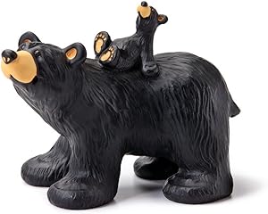 DEMDACO Riding Bearback Black Bear 5 x 6.5 Hand-cast Resin Figurine Sculpture
