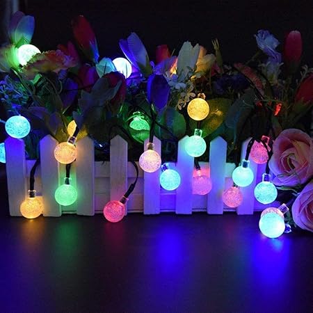 Amazon Com Solar String Lights Outdoor 30 Led 21ft Solar Power