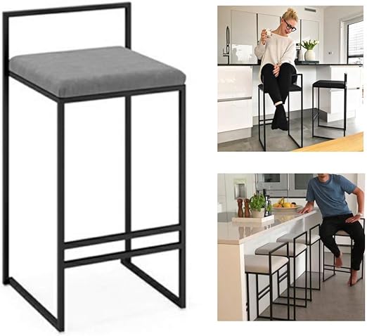 QQXX - Silla de Bar contemporánea, Altura del mostrador 75 cm, Taburete