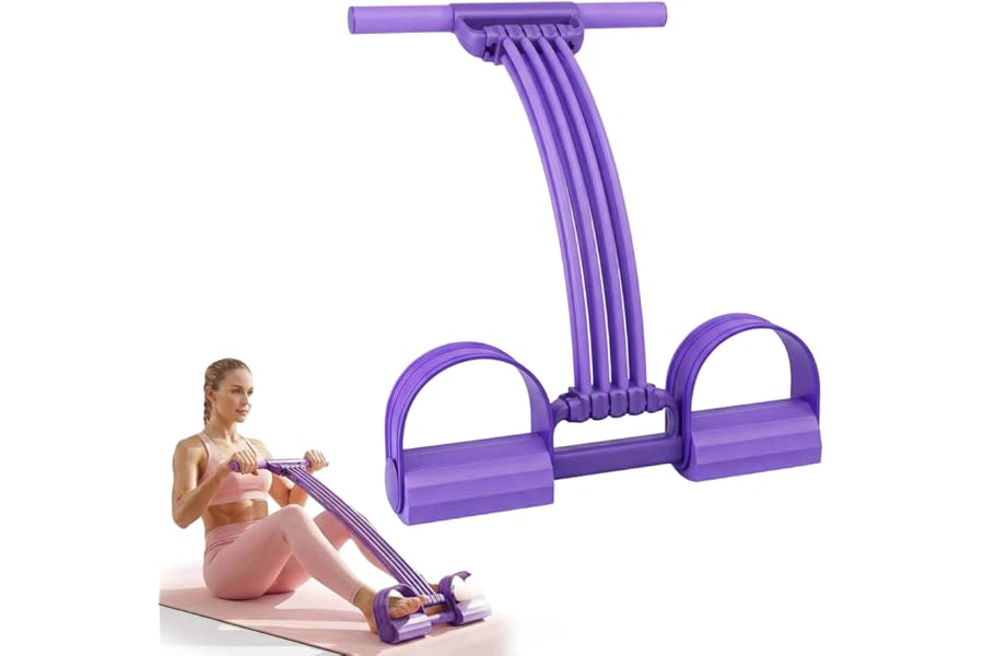 Pedal Resistance Bands with Handles, 2026 Upgrade Multifunction Tension Rope, Elastic Yoga Resistance Band, Home Exercise Equipment for Full Body Workout, Yoga, Stretching, Waist, Arm, Leg