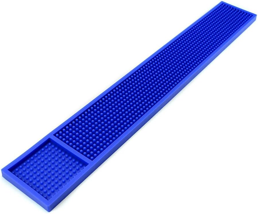 Rubber Bar Service Mat for Counter Top 24x3.5 inches (Blue)