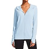 COOrun Women's UPF 50+ Sun Protection Hoodie Jackets Full Zip Long Sleeve Active Shirts Outdoor Hiking Running