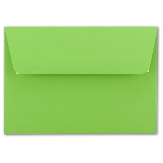 50x Briefumschläge Hell-Grün DIN C6 Format 114 x 162 mm - Haftklebung - Kuverts ohne Fenster - Weihnachten, Grußkarten & Einl