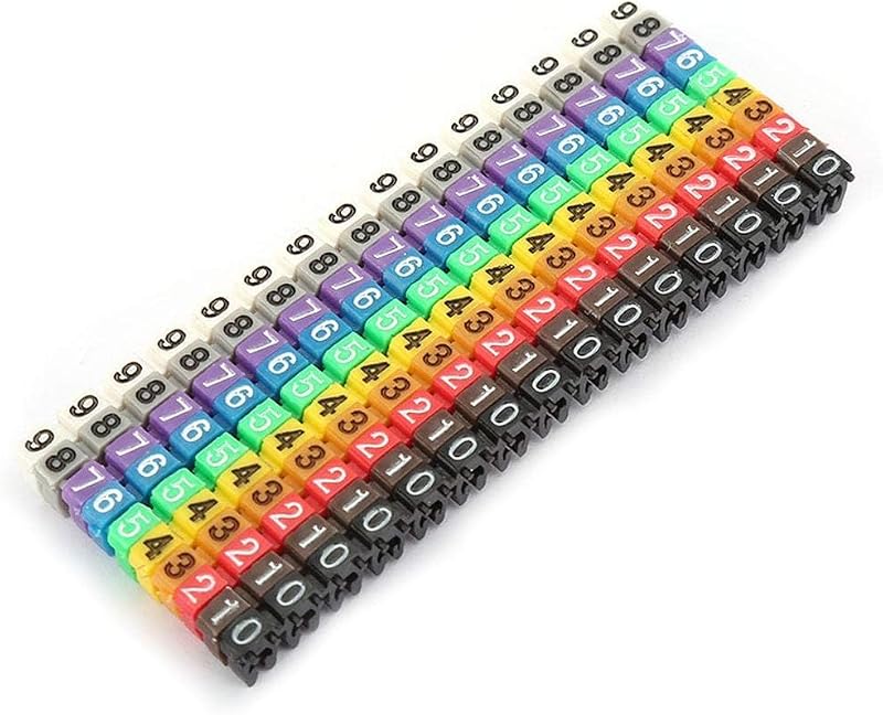 Fafeicy Wire Number Labels Clip On Color Coded Cable Markers Tubes for