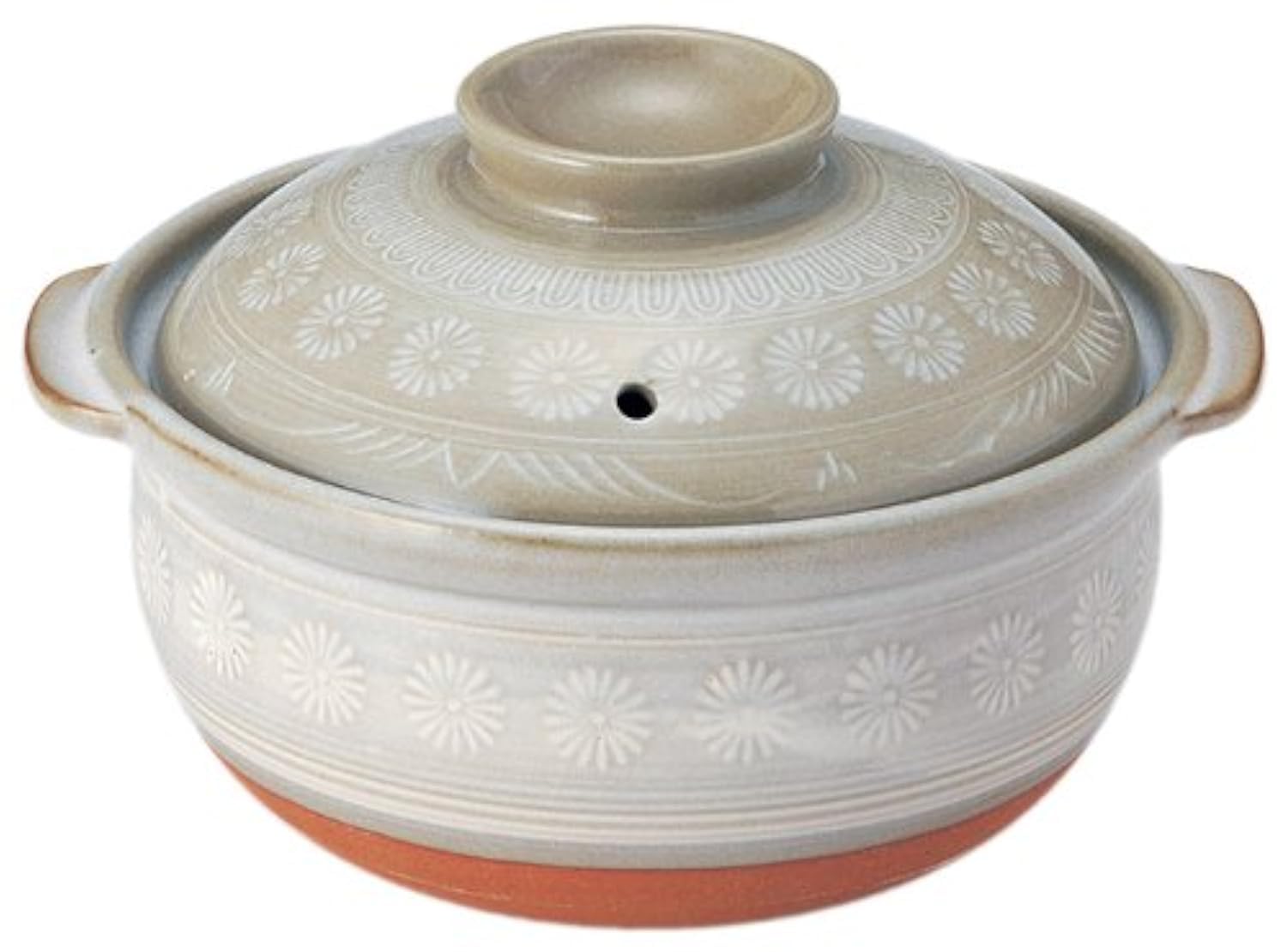 Photo 1 of Ginpo Pottery 21581 Earthenware Pot, Gray, Hanamishima, Zori Cooker Pot