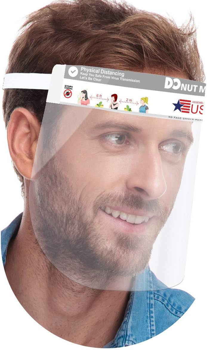 20 Pcs Safety Face Shield with Protective Clear Vision Elastic Band, Full Face Transparent Hat Shield to Protect Eyes & Face, Breathable - Visible - Windproof - Dustproof