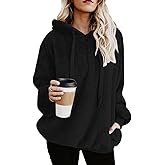 Century Star Womens Fuzzy Hoodies Pullover Sport Hoodie Cozy Oversized Pockets Hooded Sweatshirt Athletic Fleece Hoodies