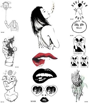 Ruofengcp 105x6cm Tatouage Temporaire Sexy Lèvres