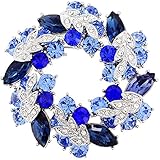 Sapphire Blue Wreath Pin Brooch And Pendant(Chain Not Included)