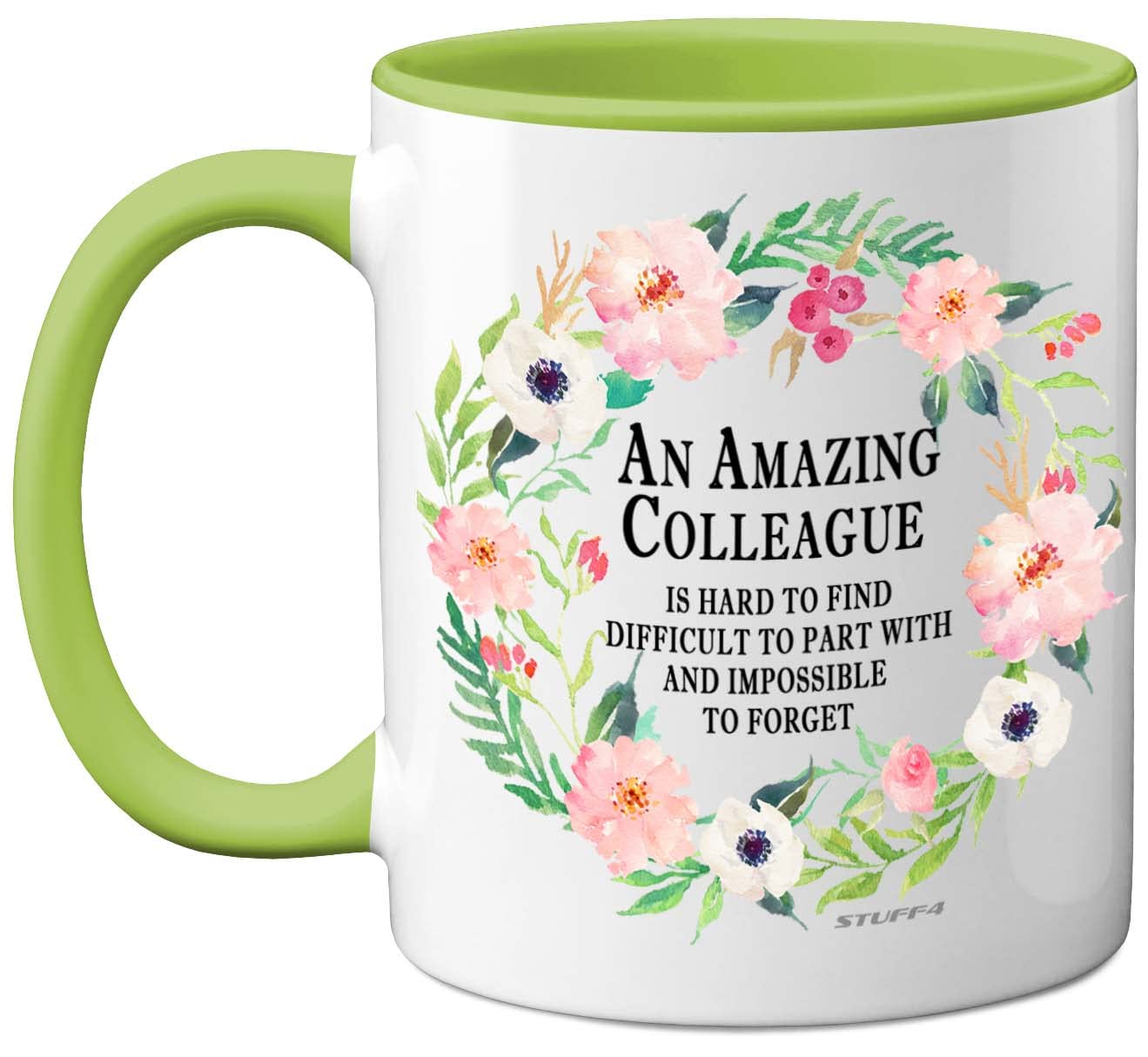 Stuff4 Retirement Gifts for Women, Leaving Gifts for Colleagues Women, Retirement Gift Ideas Men or Sorry Your Leaving Gifts, 11oz Ceramic Dishwasher Safe Green Mugs