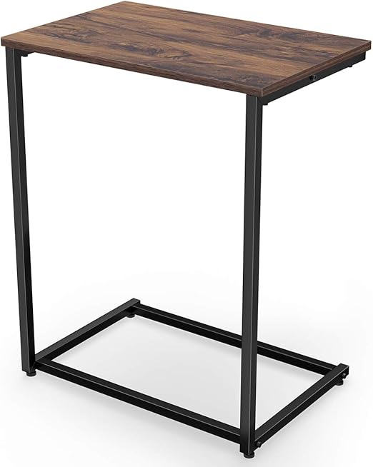 Amazon Com Homemaxs C Table Sofa Side End Table Wood Finish Steel Construction 26 Inch For Small Space Furniture Decor