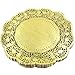 LoBake 12 inches golden round paper lace doilies cupcake bread placemats home dinner tableware 100 pieces per pack