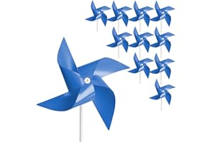 Tsocent 50 Pcs Pinwheels, Toy Wind Spinners and Party Favors Gifts for Kids, Outdoor Decorational Pinwheels for Yard and Garden (Dark Blue)