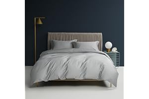 WYFKYMXX Waterproof Duvet Protector Cover Queen Gray Cotton Breathable Waterproof Protective Cover Reusable Comforter Protector with Zipper Closer Corner Ties for Kids,Elder,Dog, Cat. (Gray, Twin)