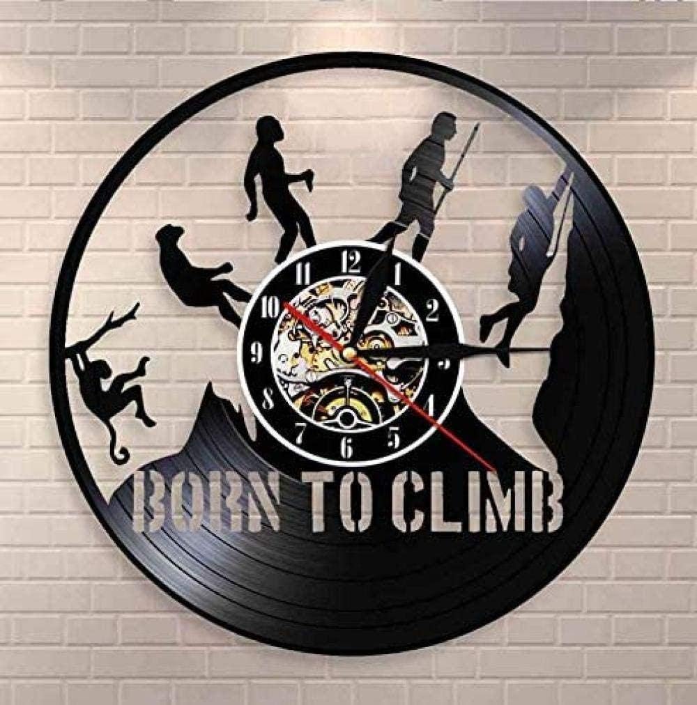 ZZNN Vinyl Wall Clock Climbing Rock Climbing Evolution Climber Wall