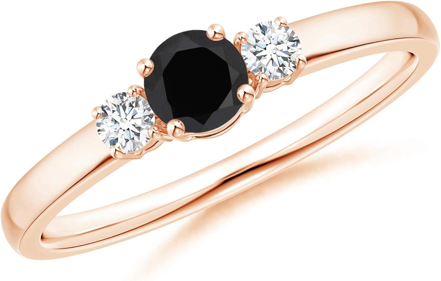 Classic Black Onyx And Diamond Three Stone Engagement Ring 4mm Black Onyx Amazon Com