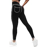 VOOVEEYA Curvy Womens Leggings, High Waisted Yoga Pants with Back Pockets, Tummy Control - Buttery Soft - Stretchy