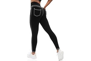 VOOVEEYA Curvy Womens Leggings, High Waisted Yoga Pants with Back Pockets, Tummy Control - Buttery Soft - Stretchy