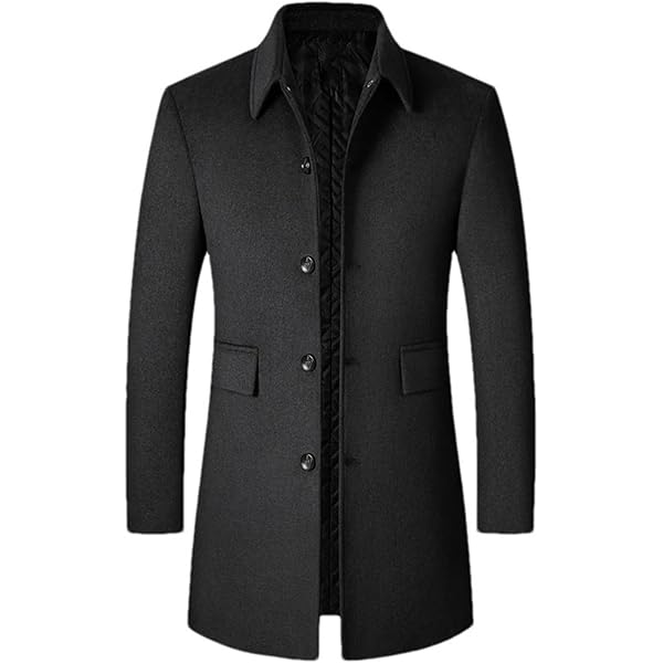 TIMEKE Men's Winter Outerwear Mode Men Lapel Neck Short Overcoat