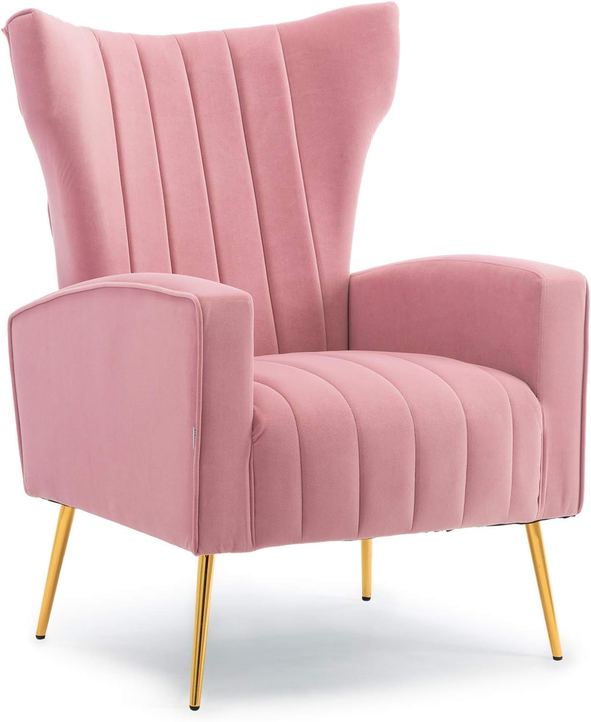 Amazon.com: HOMEFUN Velvet Accent Chair, Upholstered Wing Back Arm