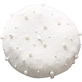 ZARSIO Women Beret Pearl Elegant Sweet Artist French Style Beret Beanie Cap