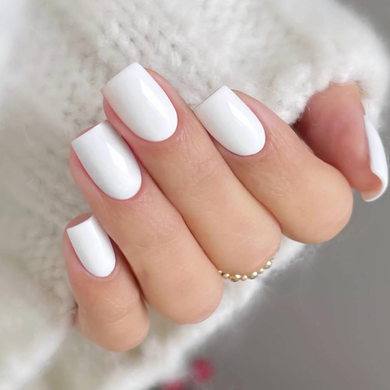 JMEOWIO Semi Cured Gel Nail Strips White Gel Nail Stickers Nails Art Design Decoration Accessories