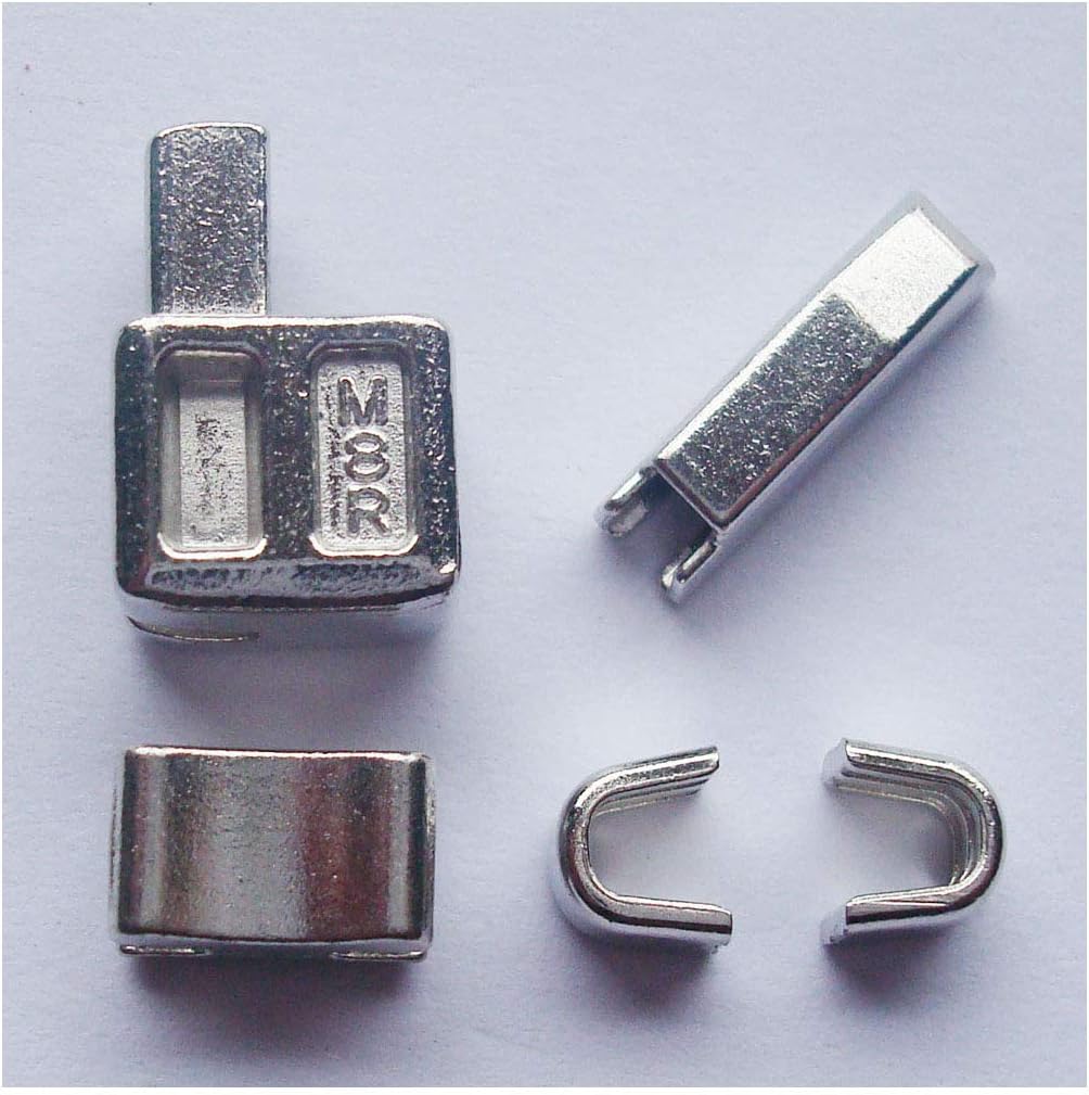 2 Sets Silver 8 Metal Zipper Head Box Zipper Sliders Retainer Insertion pin Easy for Zipper