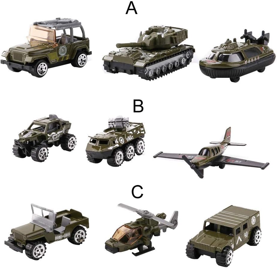 Livoty 3pcs Mini Tank Model Toys Children Military Educational Toy Truck Car Tank Model Scenes Set