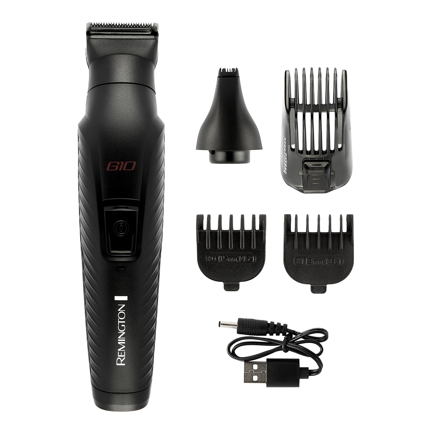 Remington 10-in-1 All-in-One Trimmer, Multi-Grooming Kit for Face, Beard & Hair with 5 Attachments, Nose & Ear Trimmer, Self-Sharpening Blades, USB Rechargeable – PG2100