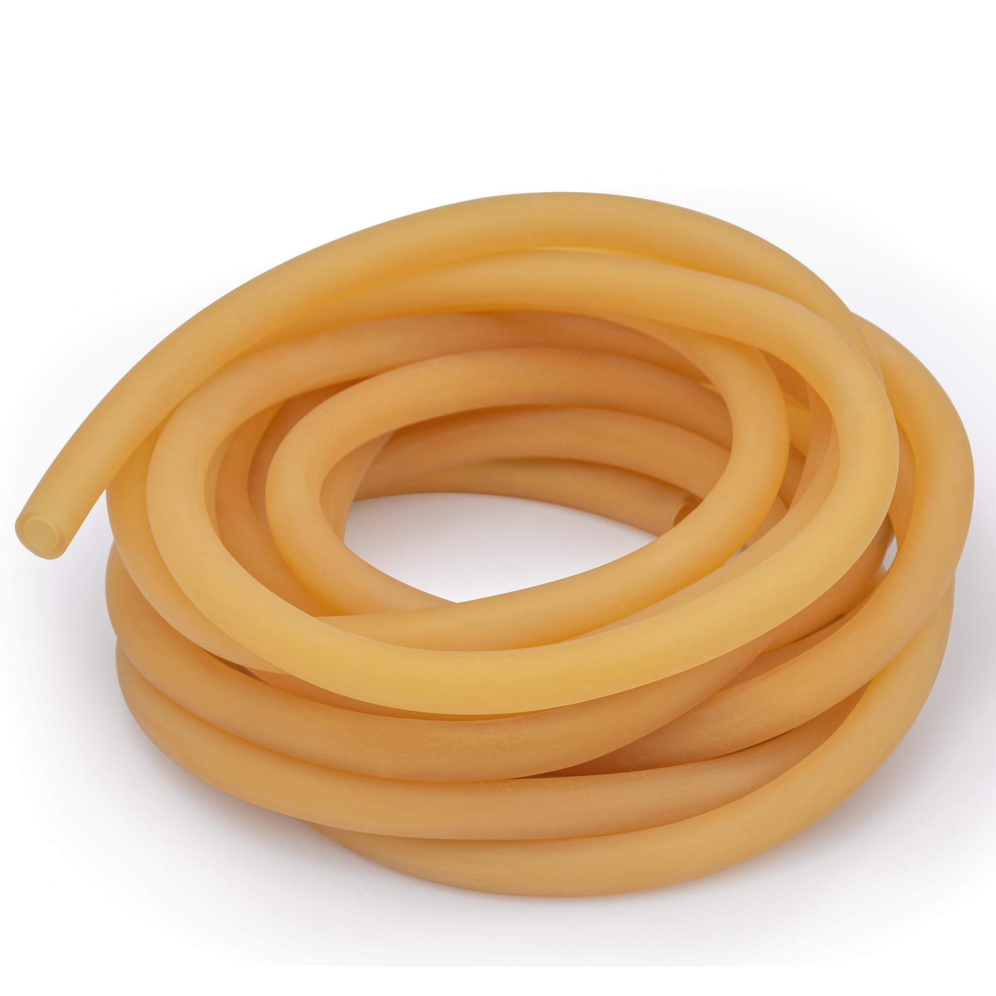 Famgee 16.4Ft Natural Pure Latex Rubber Tubing Tube Band Slingshot Catapult Surgical Laboratory Tube Rubber Hose Highly Elastic and Strong 5/16" IDx1/2 OD (8x12mm)