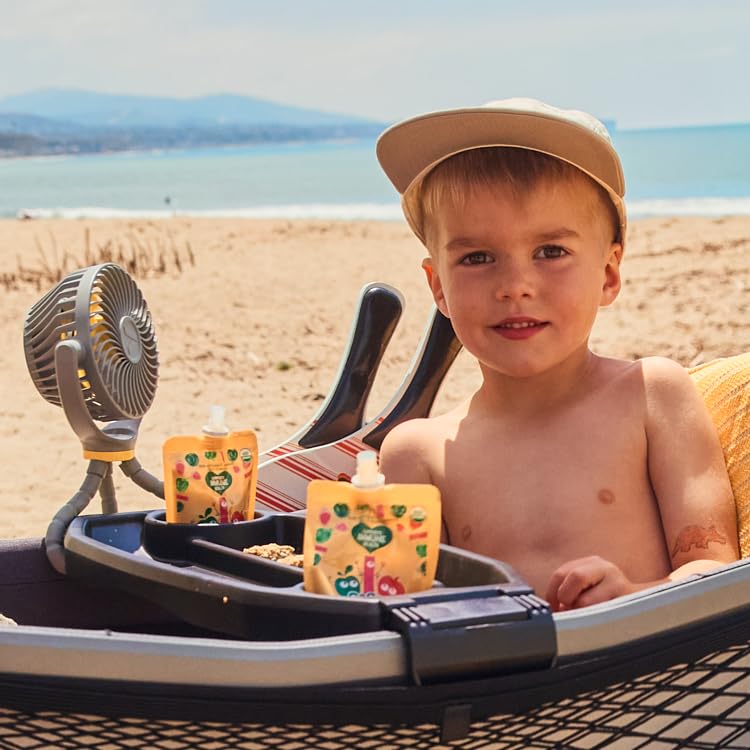 Veer Flex Fan - Portable Baby Stroller Fan - Lightweight and Quiet 4 Speed Motor Provides Maximum Cooling and Extra Long Battery Life - 360 Degree Rotation - Baby Finger Safe