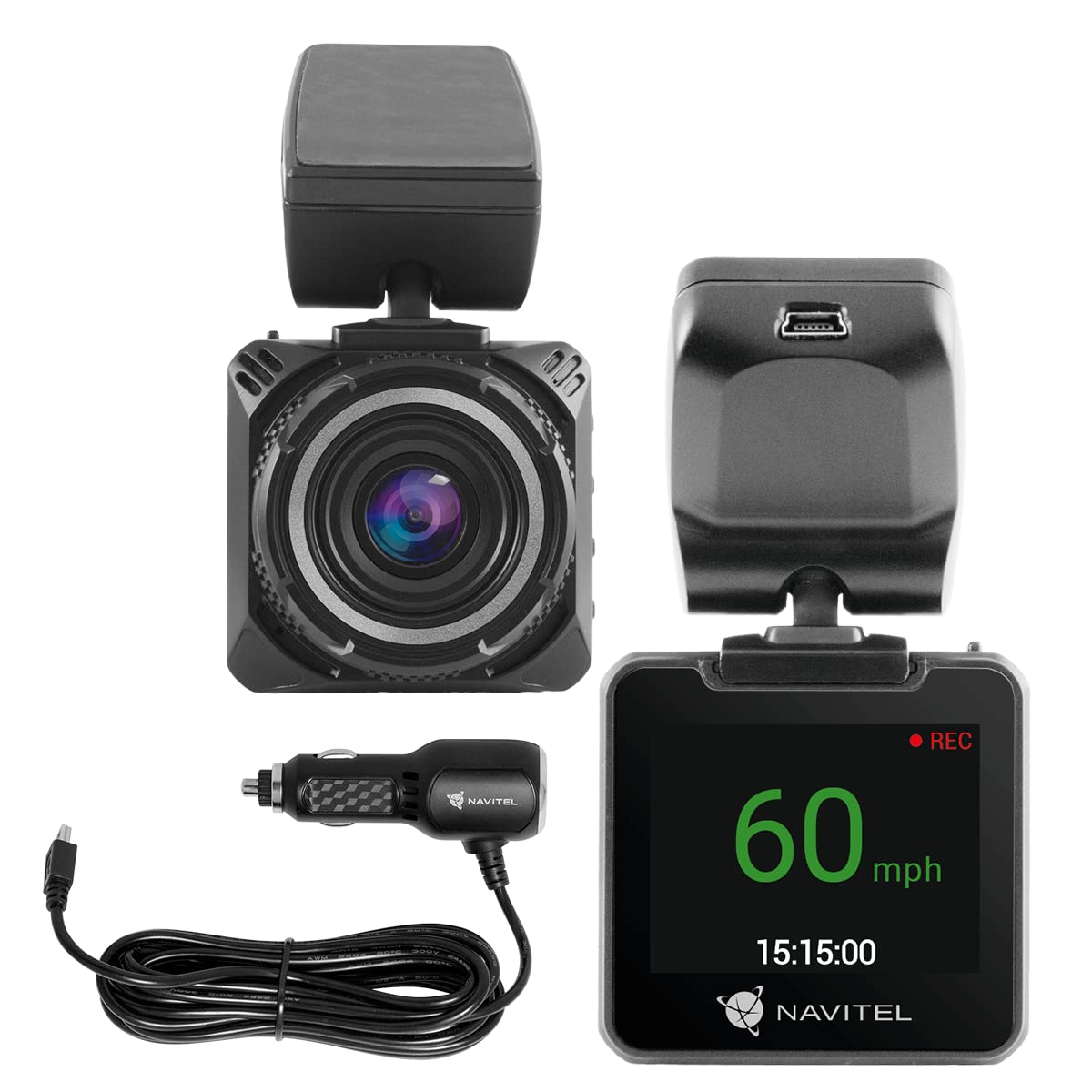 NAVITEL R5 Front Dash Cam | Full HD Car Dashboard Front Video Camera | Built-in Screen | GPS & Speedometer | Easy Fit Dash Mounted Car Camera | Ultra-wide Viewing Angle, Night Vision & Parking Mode