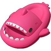 rosyclo Shark Slides for Women and Men, Cute Shark Slippers Adult Youth Cloudy Summer Soft Lightweight Anti-Slip Thick Sole Beach House Cloud Cushioned Shower Slide Sandals Indoor Outdoor