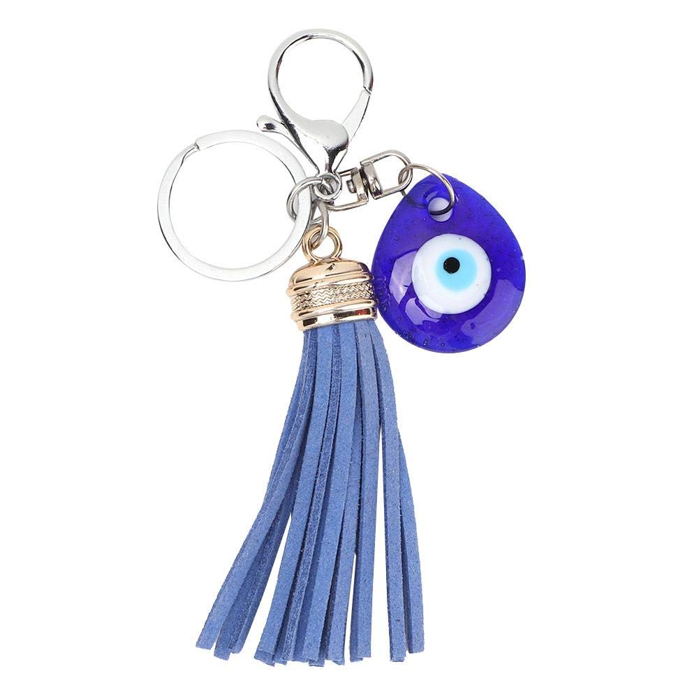 Wandisy Evil Eye Key, Exquisite Lucky Charms Glass Amulet Charm Pendant Turkish Amulet Pendant for Blessing Gift and Home Decor