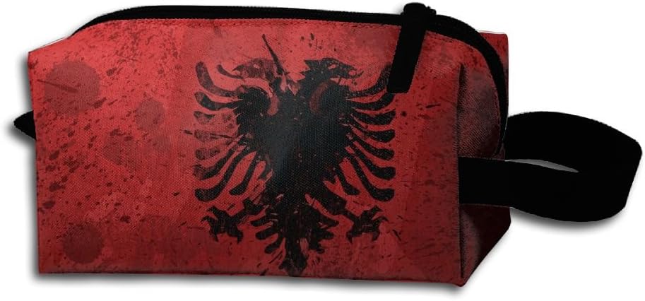 KaiyuanMYRUN Old Albania Flag Women Cosmetic Bag Travel Girls Oxford Toiletry Bags Cool Portable Hanging Organizer Makeup Pouch Pencil Case