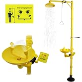 Emergency Shower Eyewash Station OSHA Approved,Eye Wash and Shower Combination Kit, First Aid Eyewasher Station for Industrial,Lab Use,ABS