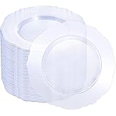 WDF 60pcs Clear Plastic Dessert Plates Disposable -7.5inch Small Disposable Clear Cake/Appetizer/Dessert Plastic Plates for Wedding, Party