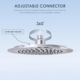 AQUALONA Overhead Fixed Shower Head Rub Clean Chrome BSP 1/2" Easy Installation view 3