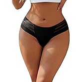 ohyeah Sexy Thong Bikini Panites Cotton Crotch Undies for Women Ladies Cheeky Underwear Panties Low Rise Tangas Fit S-XXL