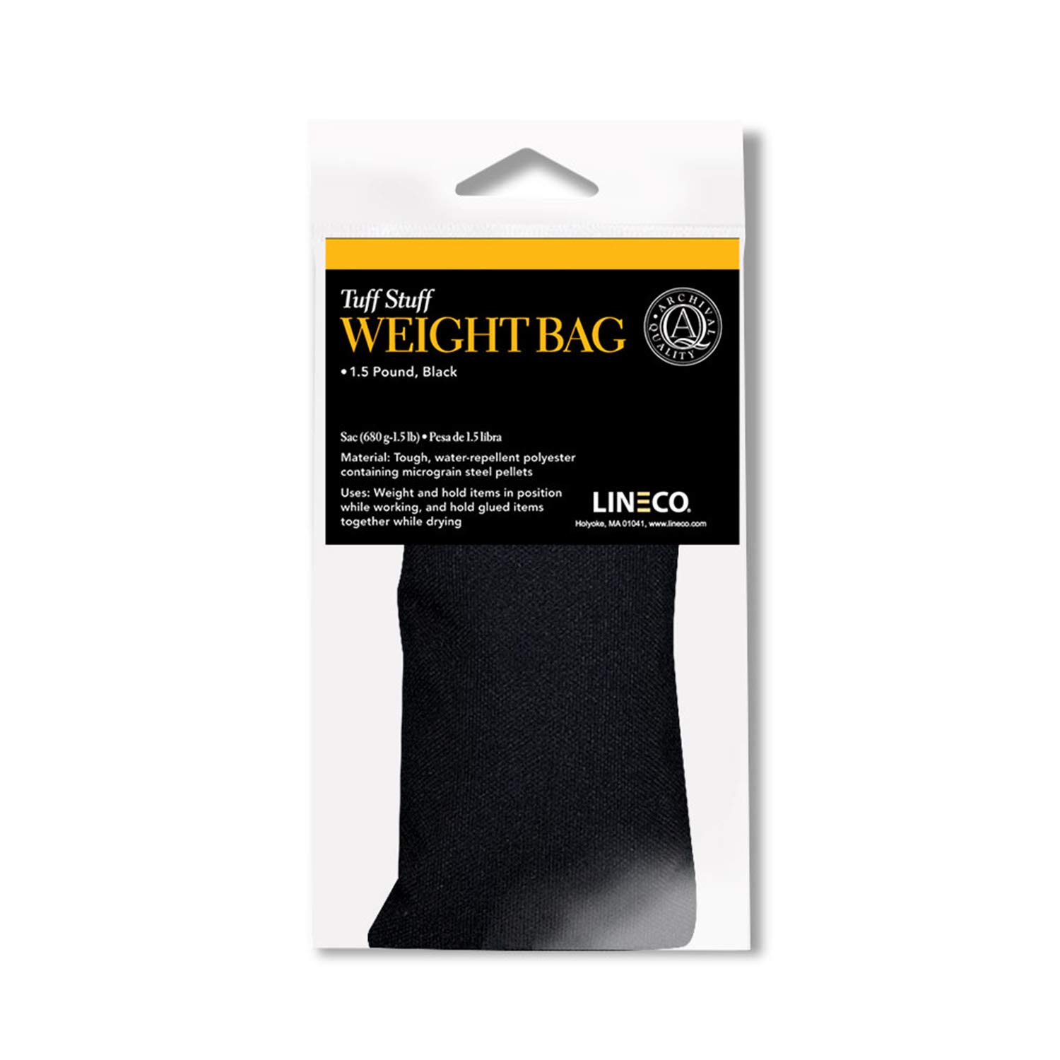 Lineco Tuff Stuff Heavy-duty Weight Bags Containing 1.5 Pounds of Micrograin Steel Pellets, For Making Sport and Duffle Bags, Black.