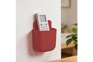 1 Pcs Remote Control Storage Box Organizer Holder for Living Room Desk Bedside Sofa Home Organization for Women Men(Red)